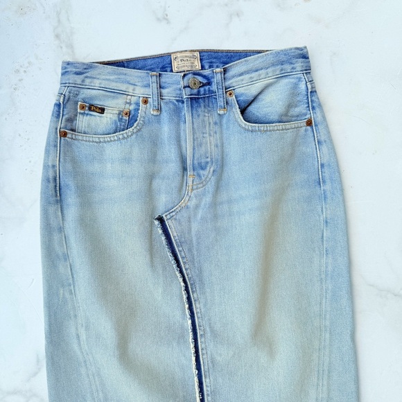 Polo RALPH LAUREN Size 26 Stone Wash Denim Phinley Pencil SKIRT - Picture 5 of 9